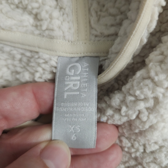 Athleta girl sherpa hoodie size xs / 6 cream - Picture 5 of 5